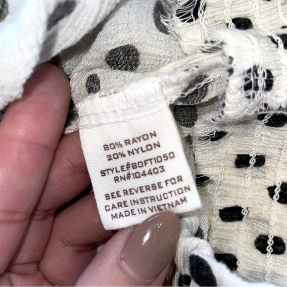 Polka Dot Ruffle Shoulder Blouse - Picture 7 of 8